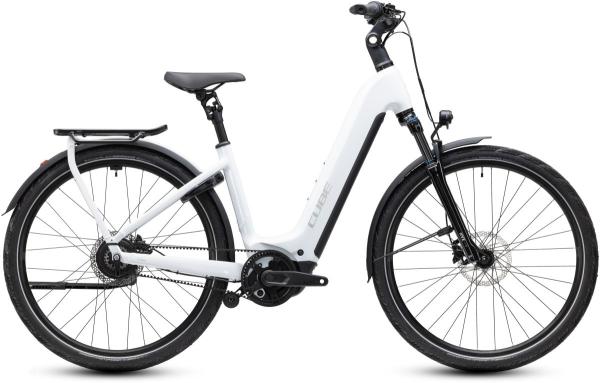 Cube Kathmandu Hybrid Deluxe Pro 800 metallicwhite'n'chrome Gr&ouml;&szlig;e: Easy Entry 58 cm